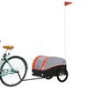 vidaXL Remolque para bicicleta hierro negro y naranja 30 kg