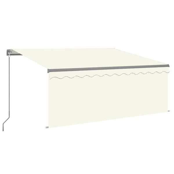 vidaXL Toldo retr&aacute;ctil manual con persiana crema 3,5x2,5 m