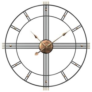 vidaXL Reloj de pared de hierro negro &Oslash;60 cm