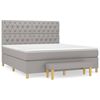vidaXL Cama box spring con colch&oacute;n tela gris claro 160x200 cm