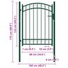 vidaXL Puerta de valla Emmen con arco superior de acero 100x98,5 cm verde