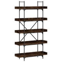 vidaXL Librería de 5 estantes madera ingeniería roble ahumado