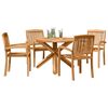 vidaXL Conjunto de Comedor de Jardín 3 pcs Marrón