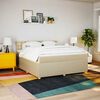 vidaXL Cama box spring con colch&oacute;n tela color crema 180x200 cm