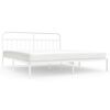 vidaXL Estructura cama sin colch&oacute;n con cabecero metal blanco 193x203cm