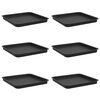 vidaXL Bandeja Cuadrada para Flores 6 uds. Negro 36 x 36 x 2,5 cm