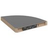 vidaXL Estantes flotantes esquina 4 uds MDF gris brillo 35x35x3,8 cm