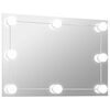 vidaXL Espejo de pared con luces LED rectangular de vidrio