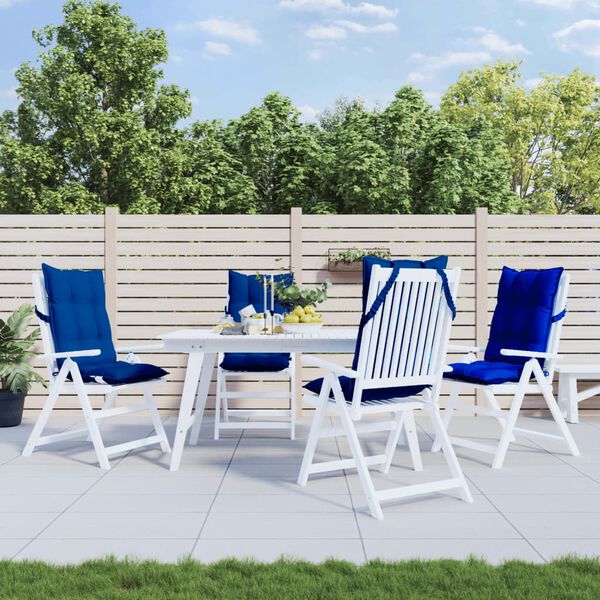 vidaXL Cojines de silla con respaldo alto 4 uds tela Oxford azul klein