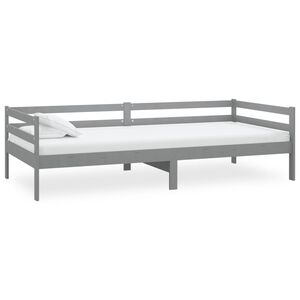 vidaXL Sof&aacute; cama sin colch&oacute;n madera maciza de pino gris 90x200 cm