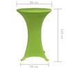 vidaXL Funda el&aacute;stica para mesa 2 unidades 80 cm verde