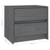 vidaXL Mesitas de noche 2 uds madera maciza pino gris 40x30,5x35,5 cm