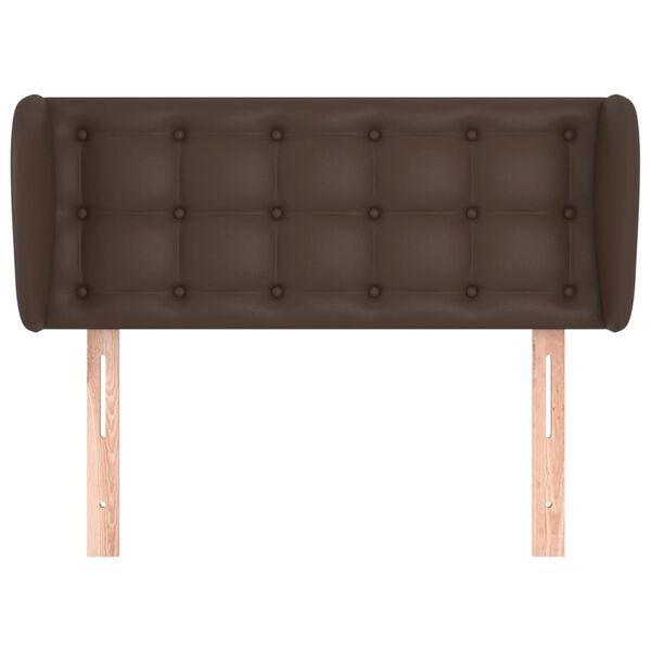 vidaXL Cabecero de cuero sint&eacute;tico marr&oacute;n 93x23x78/88 cm