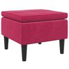 vidaXL Taburete con patas de madera terciopelo rojo tinto