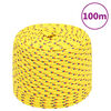 vidaXL Cuerda de barco polipropileno amarillo 8 mm 100 m