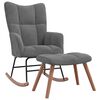 vidaXL Silla mecedora con reposapi&eacute;s terciopelo gris oscuro