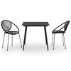 vidaXL Juego de comedor de jard&iacute;n 3 piezas rat&aacute;n PVC negro