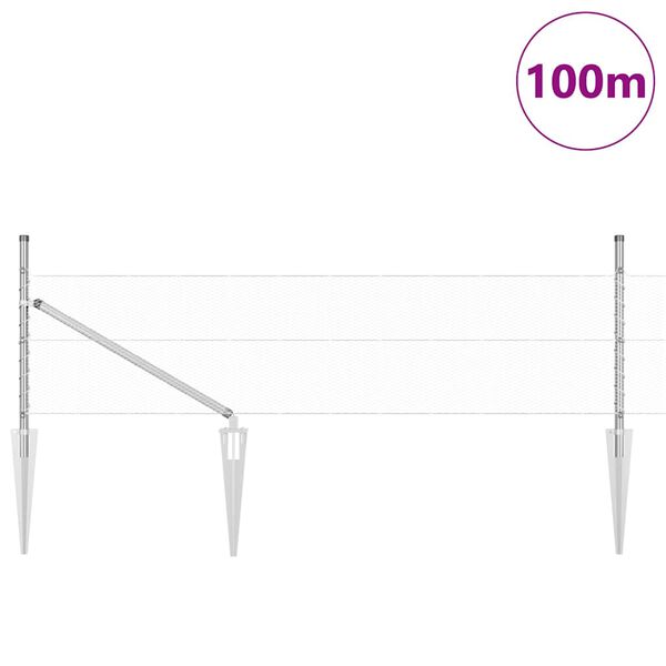 vidaXL Poste de Valla Plateado 100 x 0,4 m (malla de 13 mm) Acero