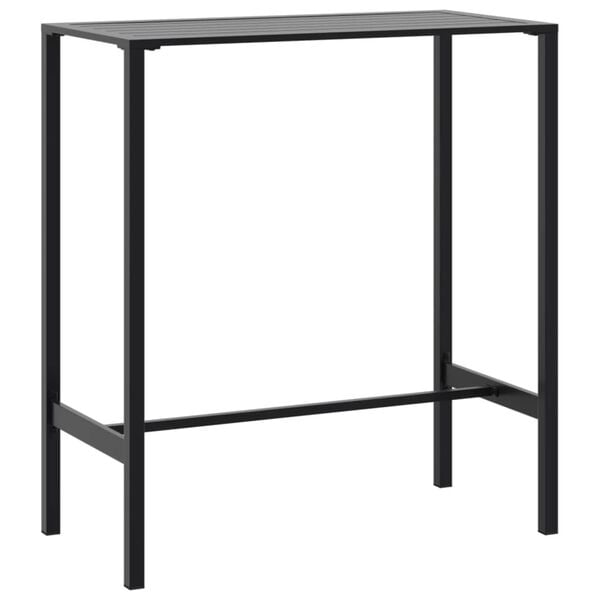 vidaXL Mesa alta de bar acero recubrimiento polvo negro 100x50x110 cm