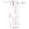 vidaXL Puerta corredera con herrajes madera maciza de pino 90x210 cm