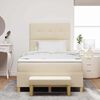 vidaXL Cama tipo Box Spring con colch&oacute;n Crema 120 x 190 cm tela