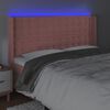 vidaXL Cabecero con LED de terciopelo rosa 163x16x118/128 cm