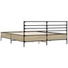 vidaXL Estructura cama madera ingenier&iacute;a metal roble Sonoma 160x200 cm