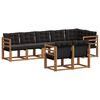 vidaXL Conjunto de sof&aacute;s de exterior con coj&iacute;n 8 pcs Natural y negro