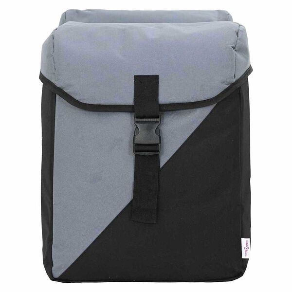 vidaXL Bolsa de bicicleta Negro y Gris 15.5 x 31.5 x 40 cm Poliéster