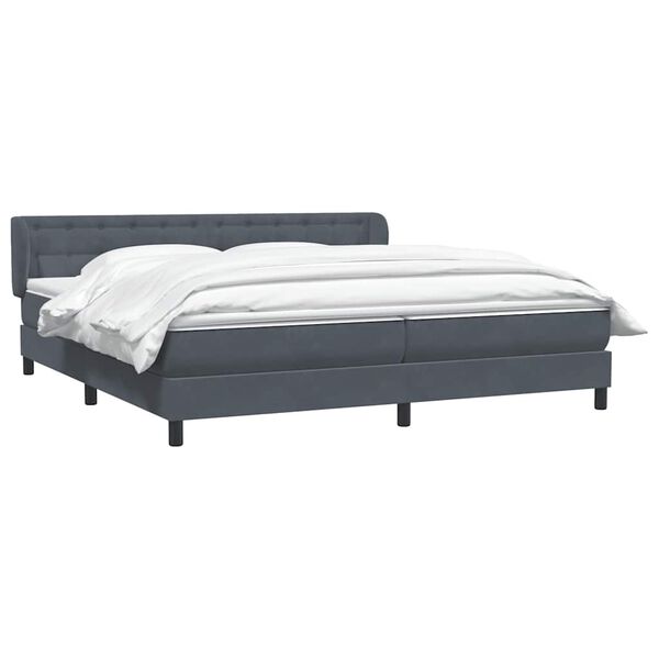 vidaXL Cama box spring con colchones terciopelo gris oscuro 180x220 cm