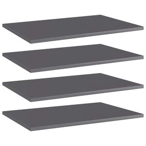 vidaXL Estante estanter&iacute;a 4 uds contrachapada gris brillo 60x40x1,5 cm