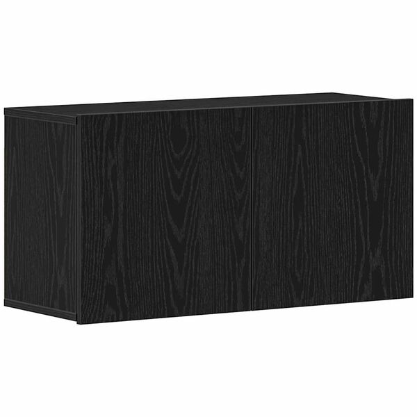 vidaXL Mueble de TV roble negro 80x30x41 cm madera de ingenier&iacute;a