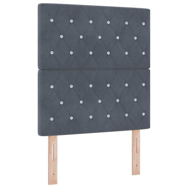vidaXL Cama tipo Box Spring Gris oscuro 80 x 200 cm Terciopelo