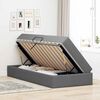 vidaXL Cama con almacenamiento y colch&oacute;n Gris oscuro 90 x 200 cm
