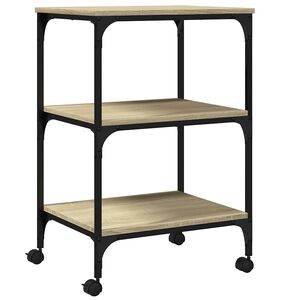 vidaXL Soporte de impresora 3 niveles roble Sonoma 50x41x75 cm
