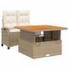 vidaXL Set comedor de jard&iacute;n 2 pzas con cojines rat&aacute;n sint&eacute;tico beige