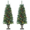 vidaXL &Aacute;rboles de Navidad artificiales 2 uds 100 LED verde 120 cm