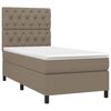 vidaXL Cama box spring con colch&oacute;n tela gris taupe 80x200 cm