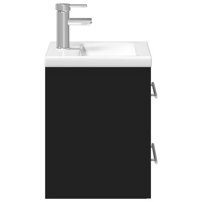 vidaXL Mueble de baño con lavabo integrado negro