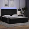vidaXL Cama con almacenamiento y LED con colch&oacute;n Negro 180 x 200 cm