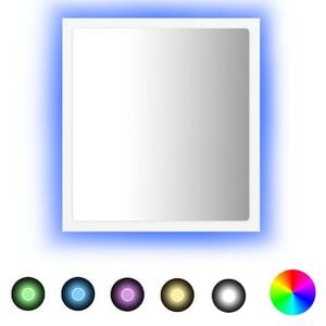 vidaXL Espejo de ba&ntilde;o LED acr&iacute;lico blanco 40x8,5x37 cm