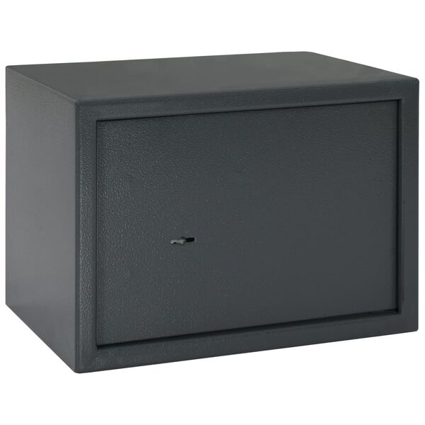 vidaXL Caja fuerte mec&aacute;nica de acero gris oscuro 35x25x25 cm