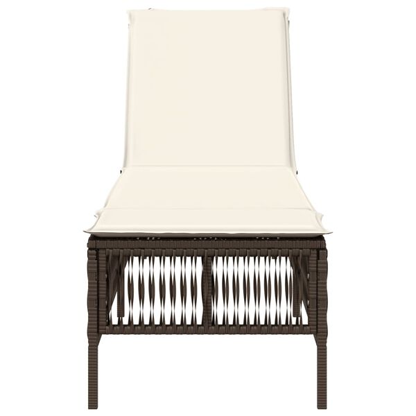 vidaXL Tumbona con coj&iacute;n rat&aacute;n sint&eacute;tico marr&oacute;n