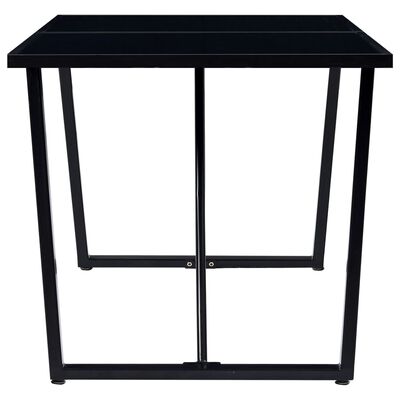 vidaXL Mesa de comedor de vidrio templado negro 140x70x75 cm