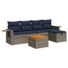 vidaXL Set de muebles de jard&iacute;n 6 pzas y cojines rat&aacute;n sint&eacute;tico gris