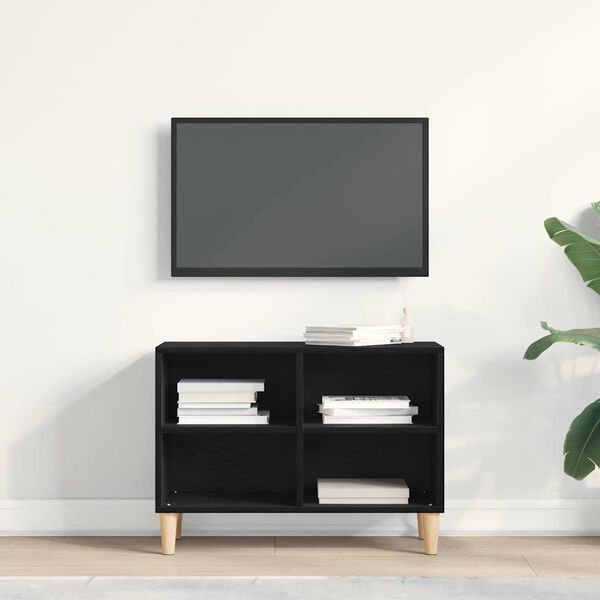 vidaXL Gabinete de TV Roble Negro 69,5 x 30 x 50 cm