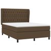 vidaXL Cama box spring con colch&oacute;n tela marr&oacute;n oscuro 140x200 cm