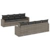 vidaXL Set de muebles de jard&iacute;n 9 pzas y cojines rat&aacute;n sint&eacute;tico gris