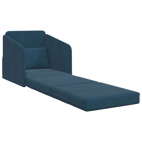 vidaXL Sof&aacute; cama Azul 65 x 80 x 83 cm Terciopelo