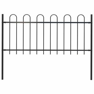 vidaXL Valla de jard&iacute;n BOXTEL con aro superior de acero, 170x80 cm, negro